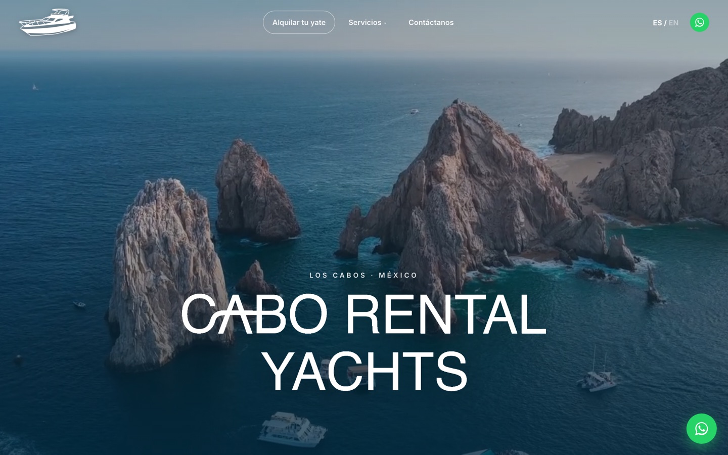Sitio web de Cabo Rental Yachts